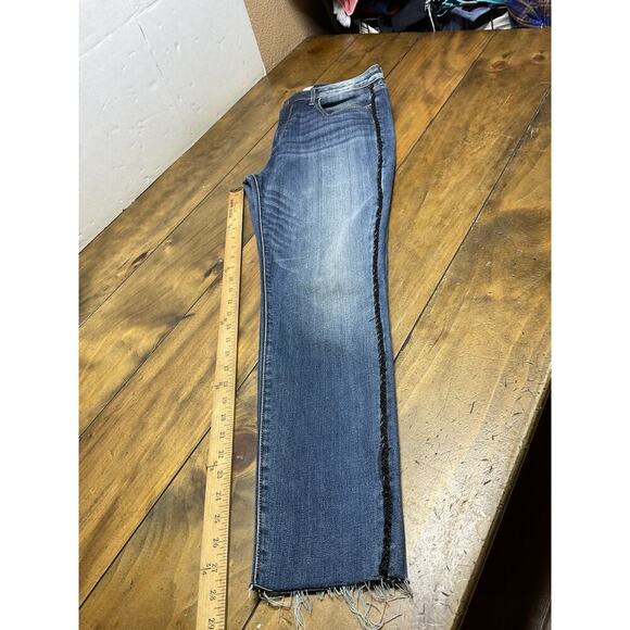 Driftwood Jackie Beaded Side Stripe Raw Hem Jeans Women’s Size 31 - Picture 11 of 11